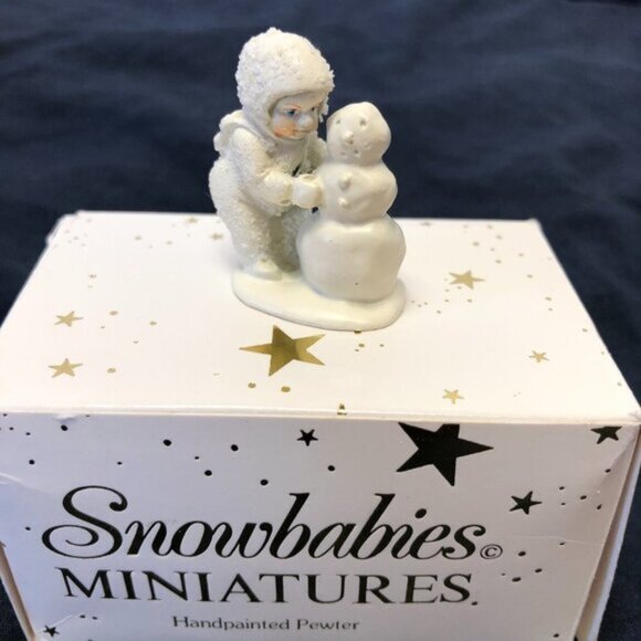 Dept. 56 Snowbabies Hand Painted Pewter Miniature Winter Figurines Set of 3 - Picture 4 of 9